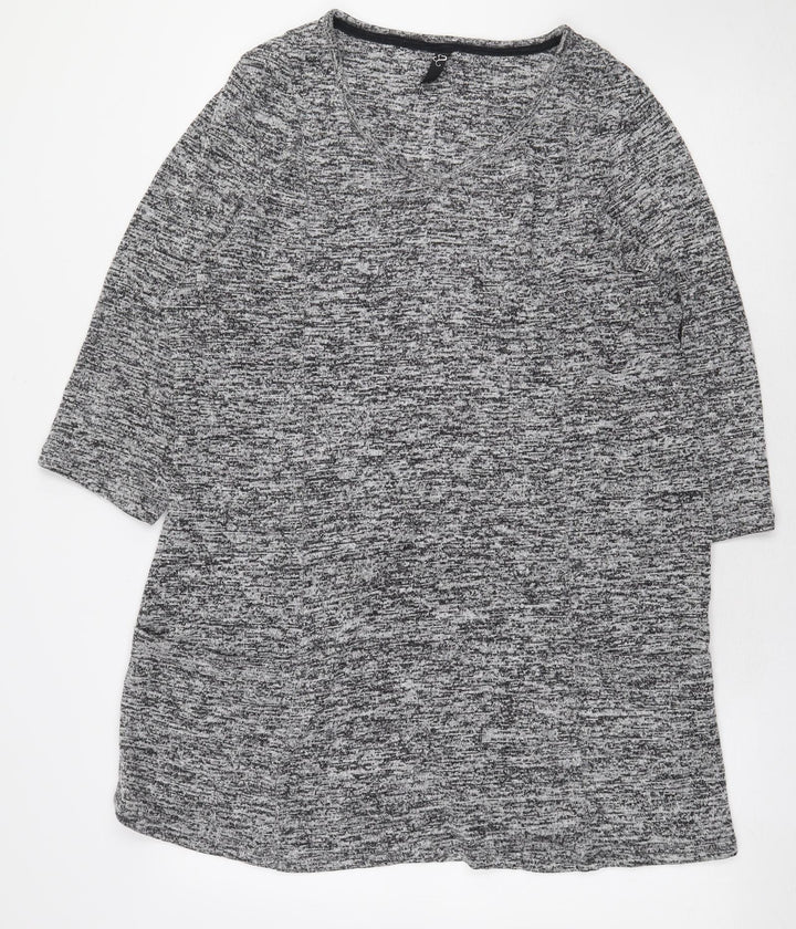 Preworn Womens Grey Viscose Pullover Sweatshirt Size 18 Pullover