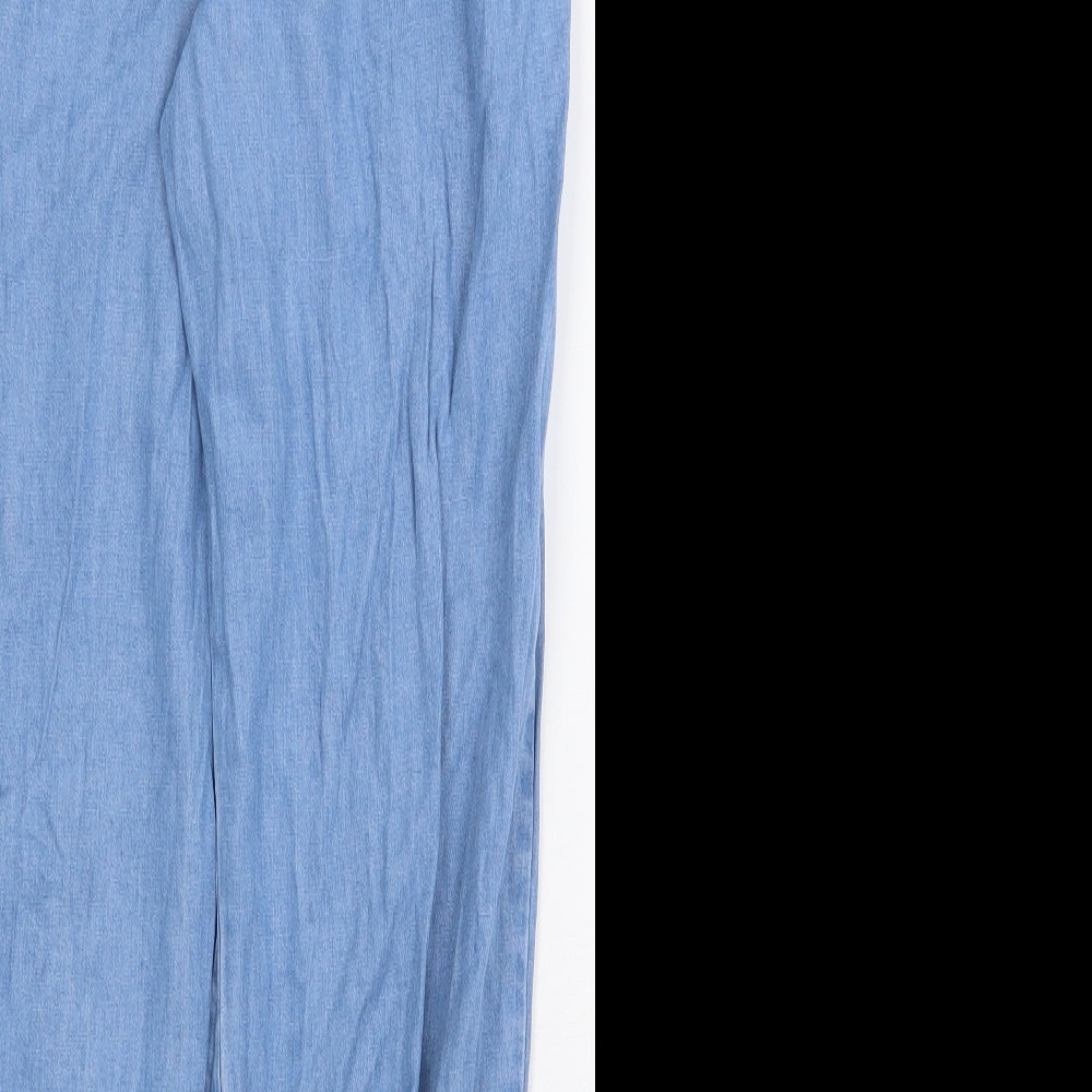 Zara Girls Blue Lyocell Straight Jeans Size 11-12 Years Regular Tie
