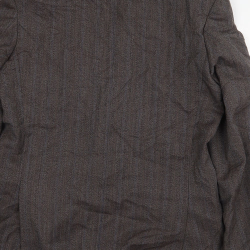 James Barry Mens Brown Striped Polyester Jacket Suit Jacket Size 40