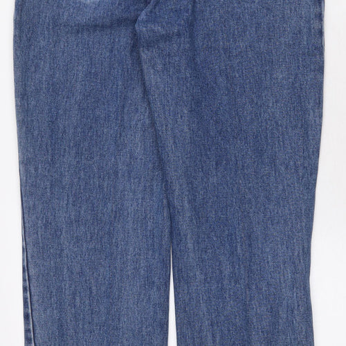 Preworn Mens Blue Cotton Straight Jeans Size 34 L30 in Regular Zip