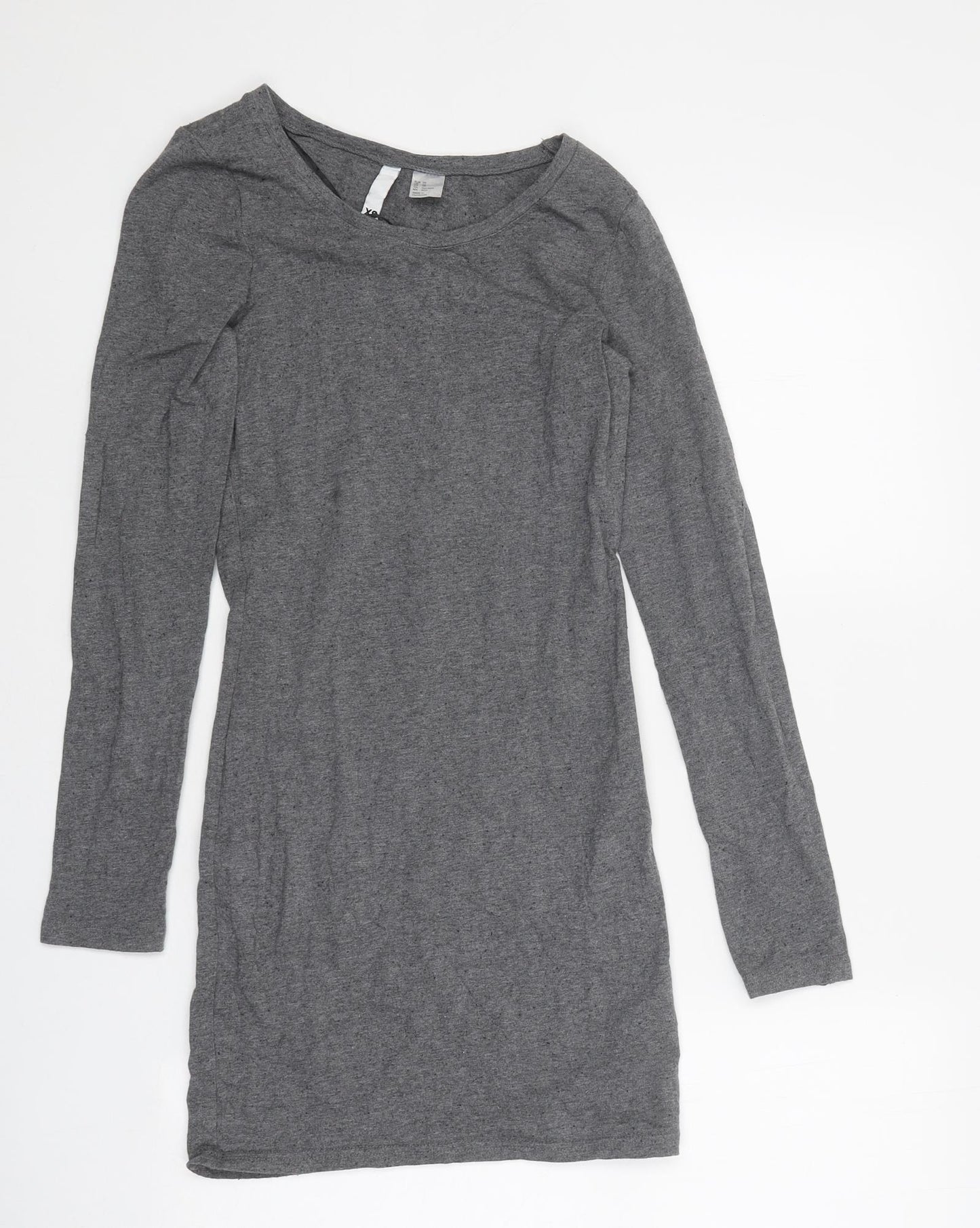 H&M Womens Grey Polyester Basic T-Shirt Size XS Round Neck