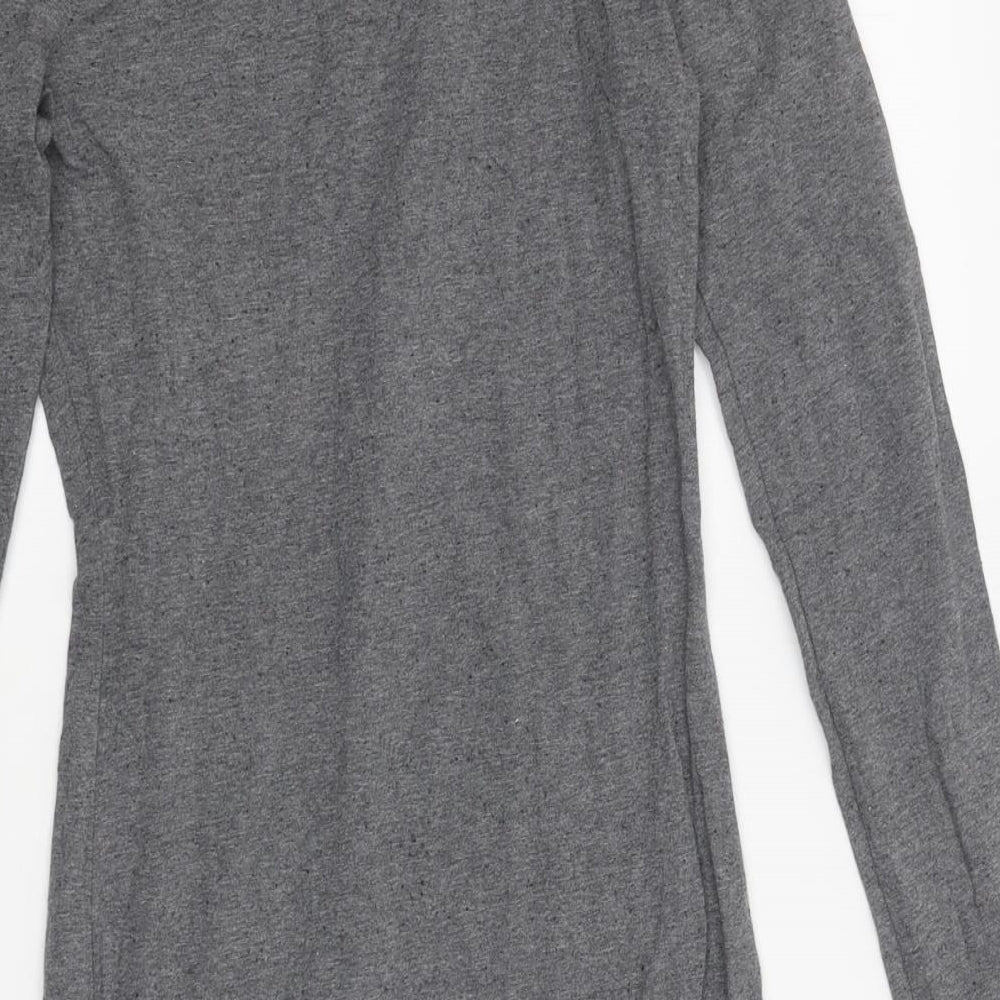 H&M Womens Grey Polyester Basic T-Shirt Size XS Round Neck