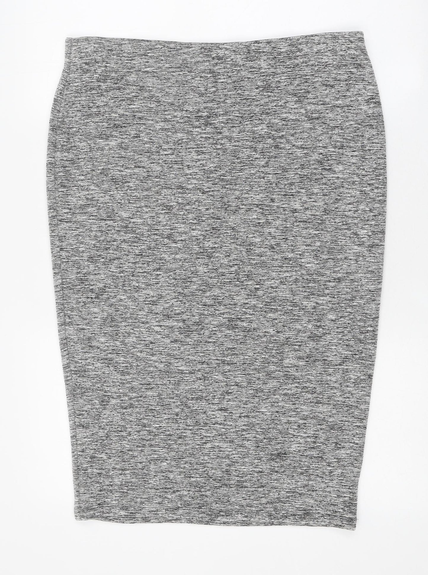 Marks and Spencer Womens Grey Polyester Straight & Pencil Skirt Size 14
