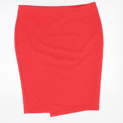 TU Womens Red Polyester Straight & Pencil Skirt Size 16