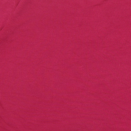 BM Womens Pink Polyester Basic T-Shirt Size S V-Neck