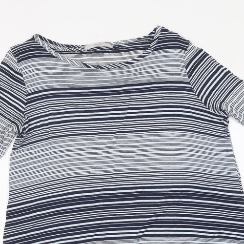 George Womens Multicoloured Striped Polyester A-Line Size 12 Round Neck Pullover