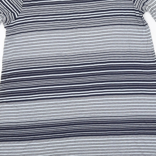 George Womens Multicoloured Striped Polyester A-Line Size 12 Round Neck Pullover