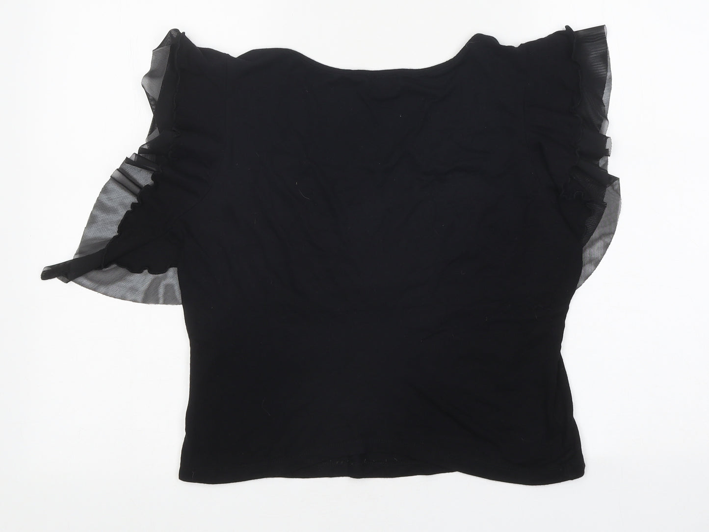 Marks and Spencer Womens Black Polyester Basic T-Shirt Size 12 Round Neck