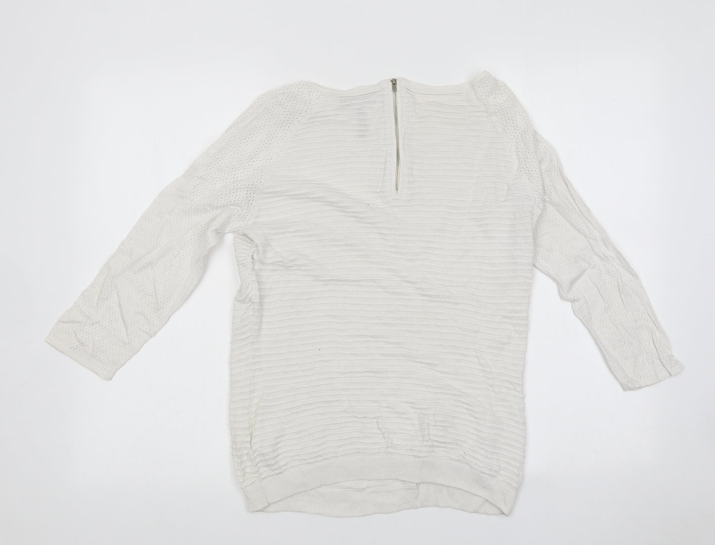 Paper Berry Womens White Polyester Basic T-Shirt Size 10 Round Neck