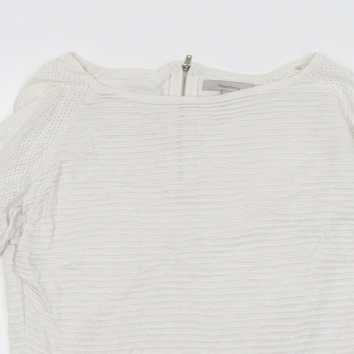 Paper Berry Womens White Polyester Basic T-Shirt Size 10 Round Neck
