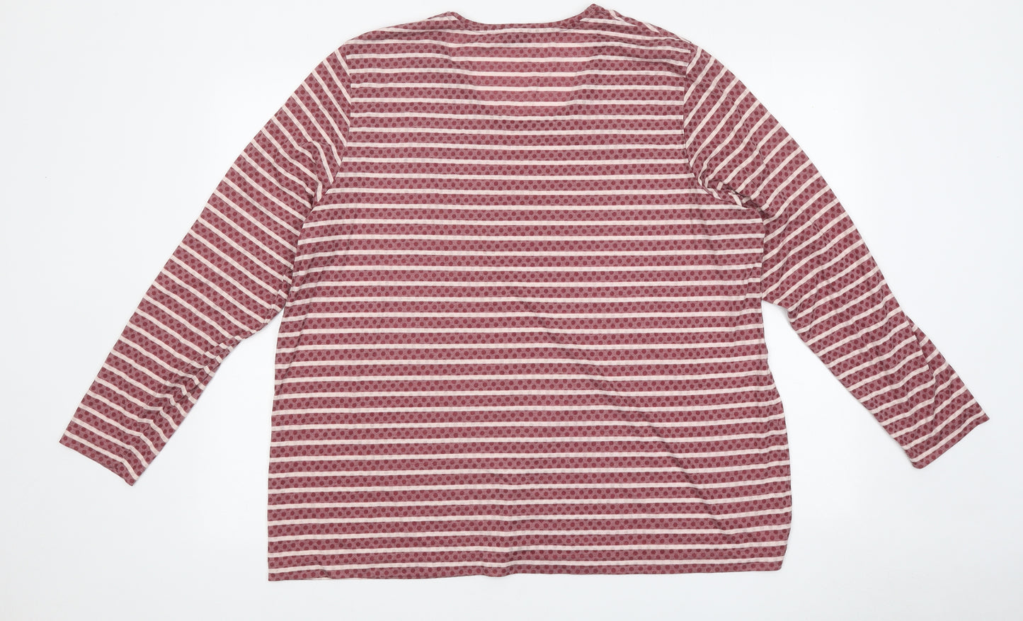 Gerry Weber Womens Red Striped Polyester Basic T-Shirt Size M Round Neck