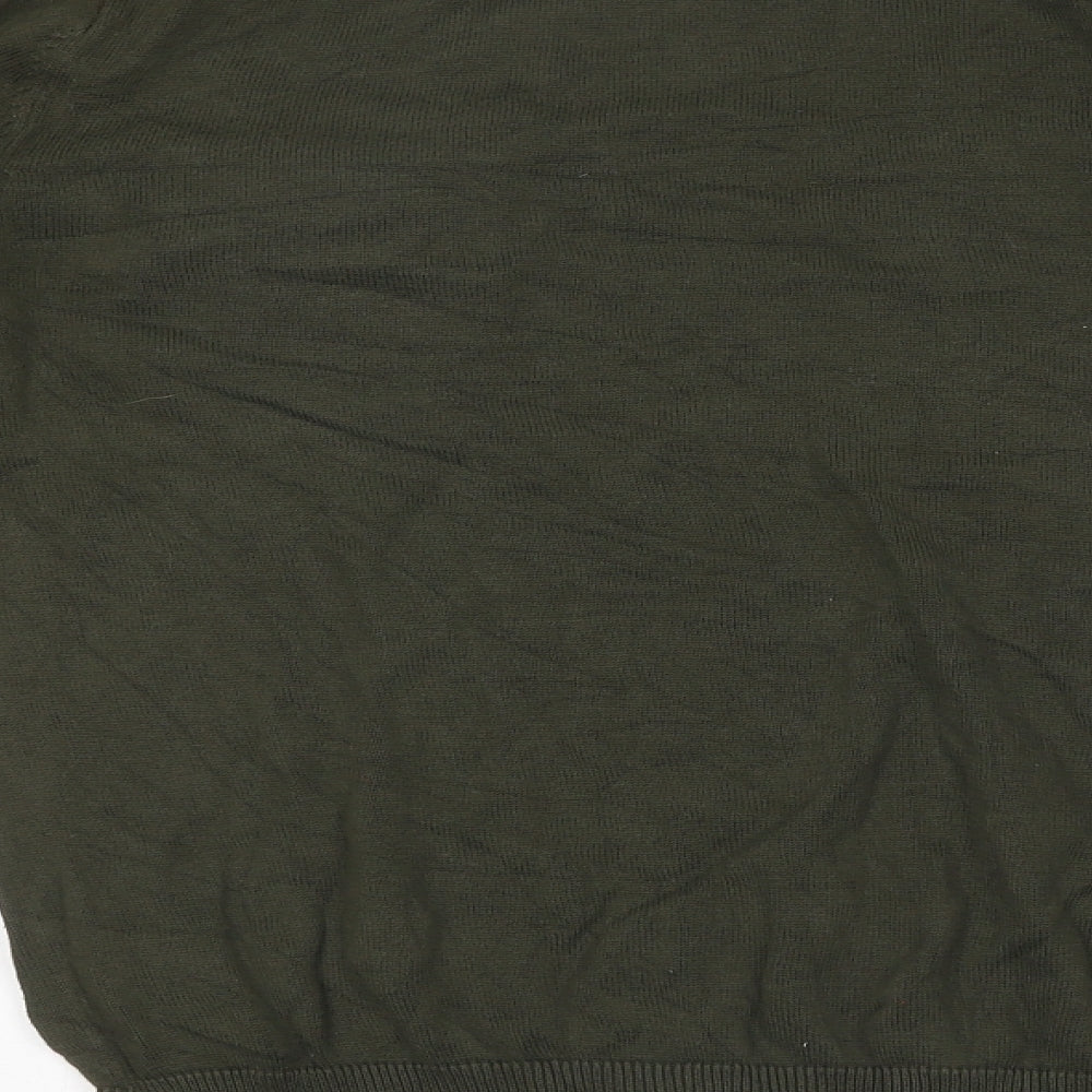 Brave Soul Mens Green Round Neck Polyester Pullover Jumper Size M