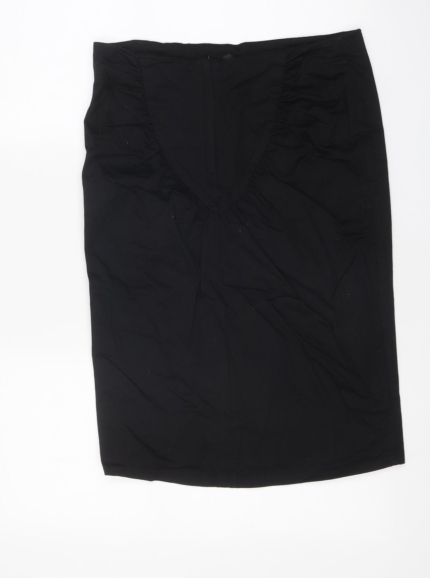 Topshop Womens Black Polyester Straight & Pencil Skirt Size 10 Zip