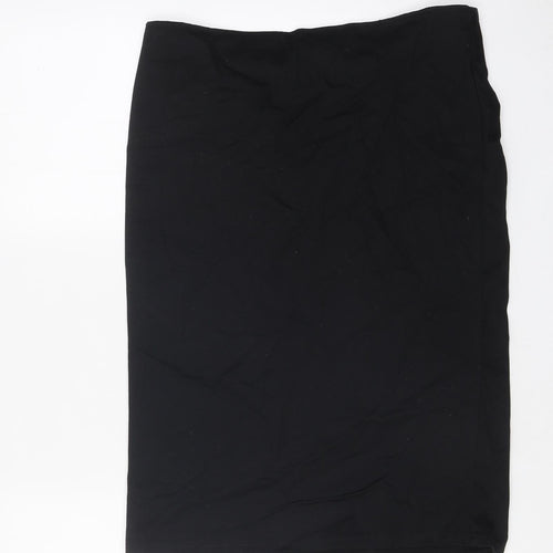 Topshop Womens Black Polyester Straight & Pencil Skirt Size 10 Zip