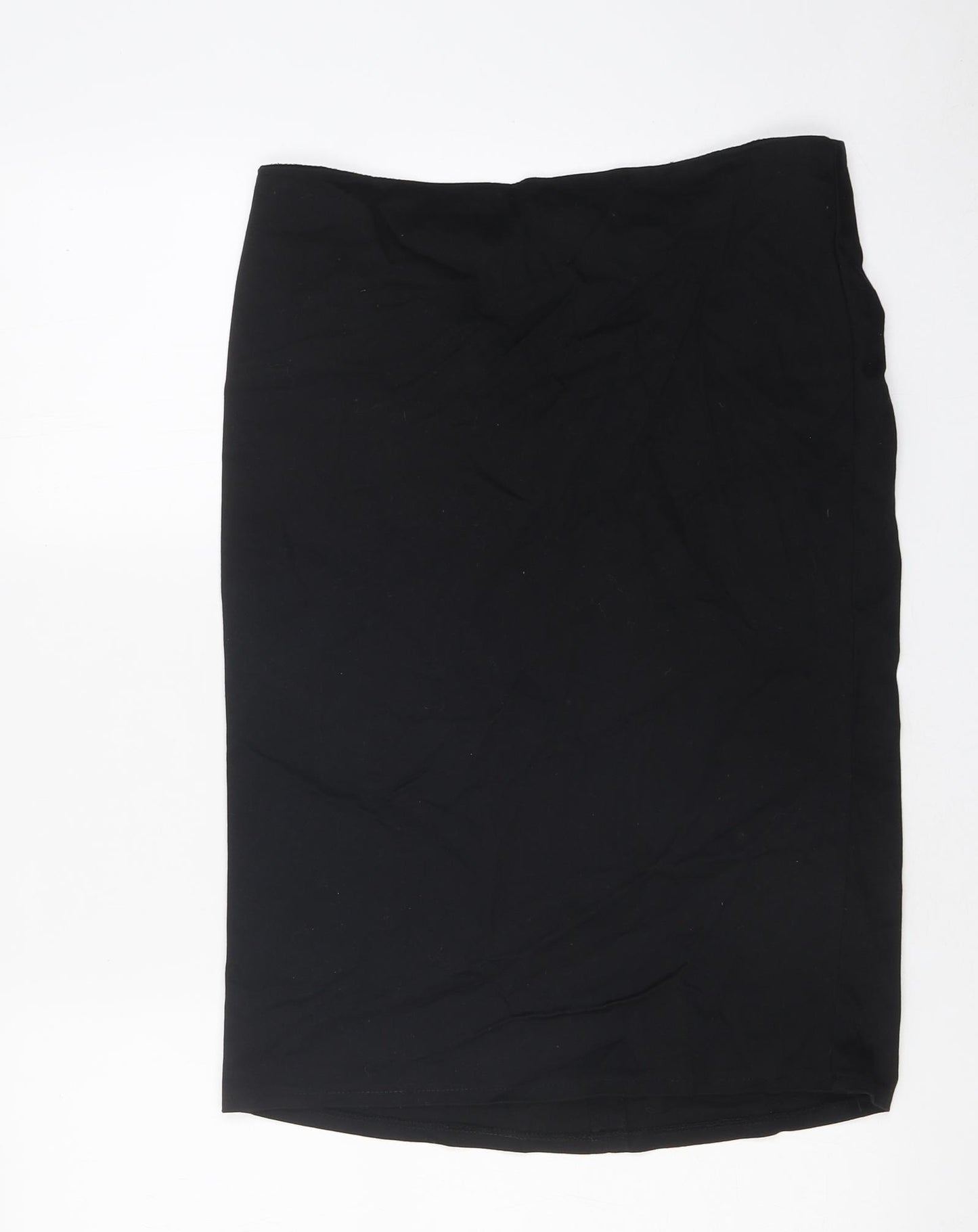 Topshop Womens Black Polyester Straight & Pencil Skirt Size 10 Zip