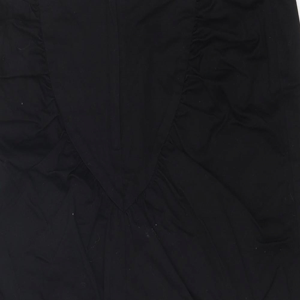 Topshop Womens Black Polyester Straight & Pencil Skirt Size 10 Zip