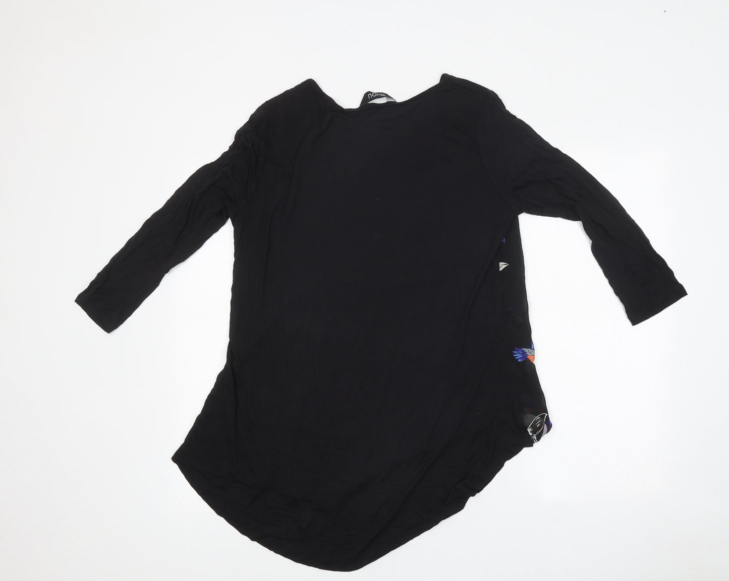 Beyou Womens Black Polyester Jersey T-Shirt Size 12 Boat Neck - Asymmetric