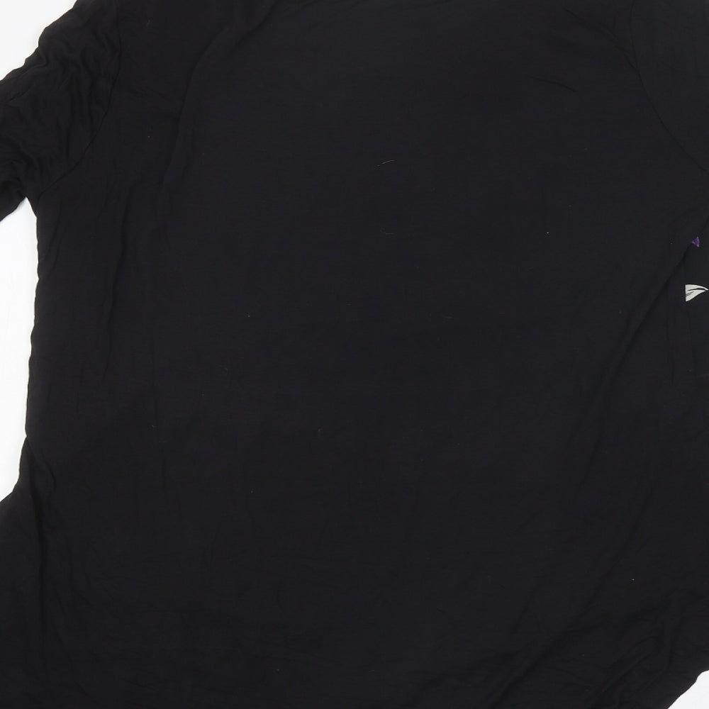Beyou Womens Black Polyester Jersey T-Shirt Size 12 Boat Neck - Asymmetric