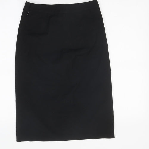 R Collection Womens Black Polyester Straight & Pencil Skirt Size 34 in Zip