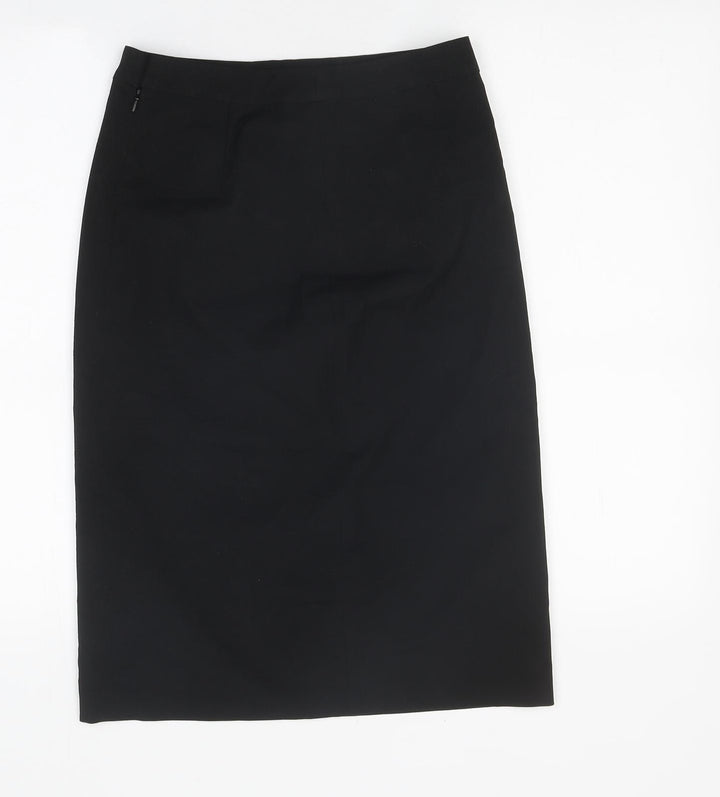 R Collection Womens Black Polyester Straight & Pencil Skirt Size 34 in Zip