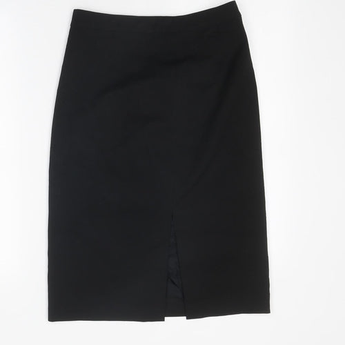 R Collection Womens Black Polyester Straight & Pencil Skirt Size 34 in Zip