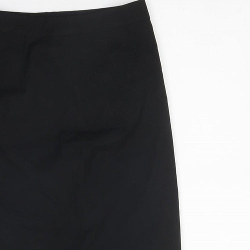 R Collection Womens Black Polyester Straight & Pencil Skirt Size 34 in Zip
