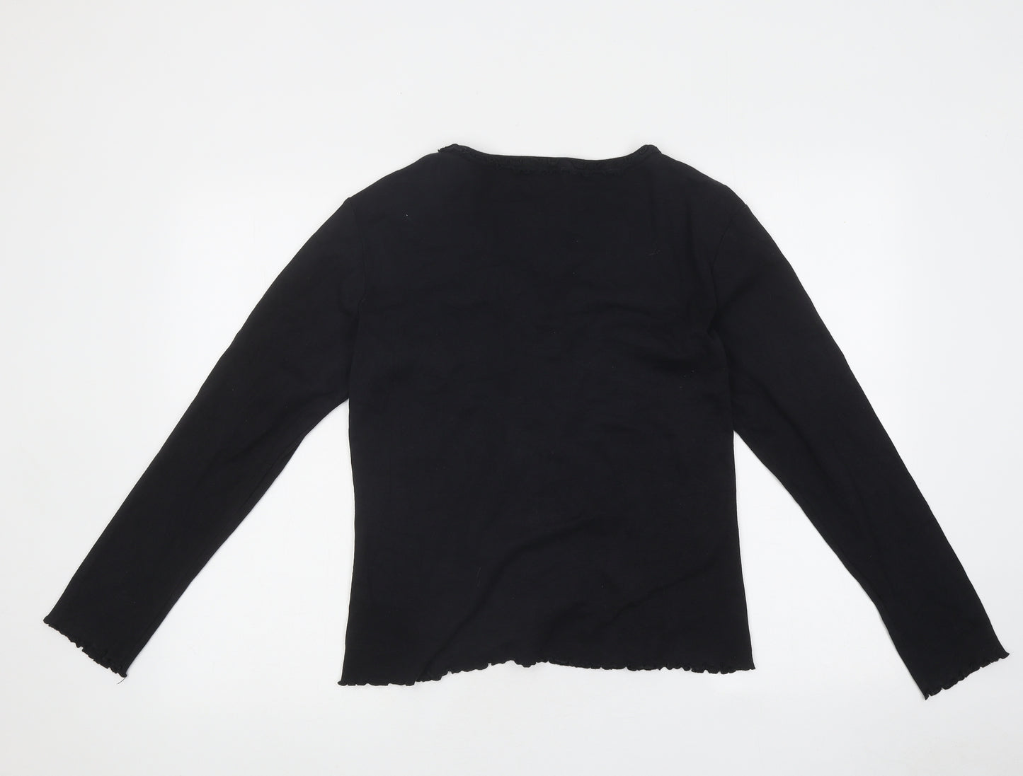 Papaya Womens Black V-Neck Polyester Cardigan Jumper Size 16