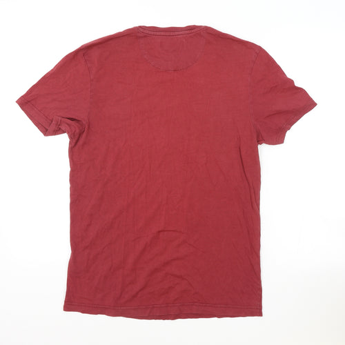Lyle & Scott Mens Red Cotton T-Shirt Size M Round Neck