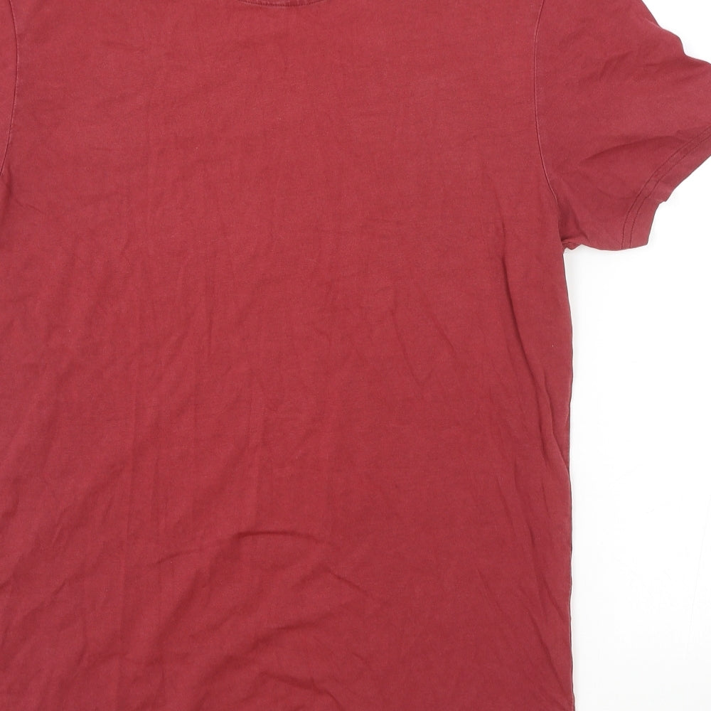 Lyle & Scott Mens Red Cotton T-Shirt Size M Round Neck