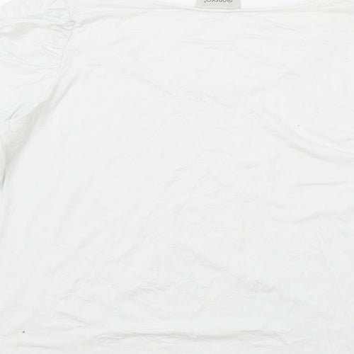 Godske Womens White Viscose Basic T-Shirt Size 16 Round Neck