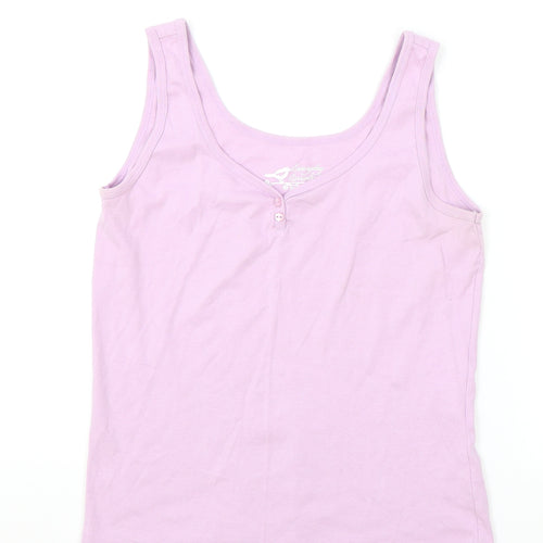 Everyday Essentials Womens Pink Viscose Basic Tank Size 14 V-Neck