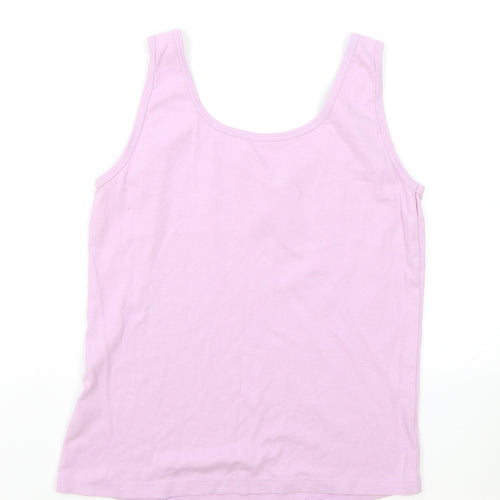 Everyday Essentials Womens Pink Viscose Basic Tank Size 14 V-Neck