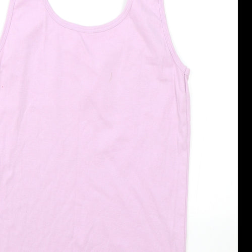 Everyday Essentials Womens Pink Viscose Basic Tank Size 14 V-Neck
