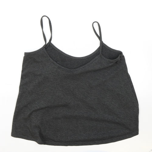 Boohoo Womens Grey Viscose Camisole Tank Size 6 Scoop Neck