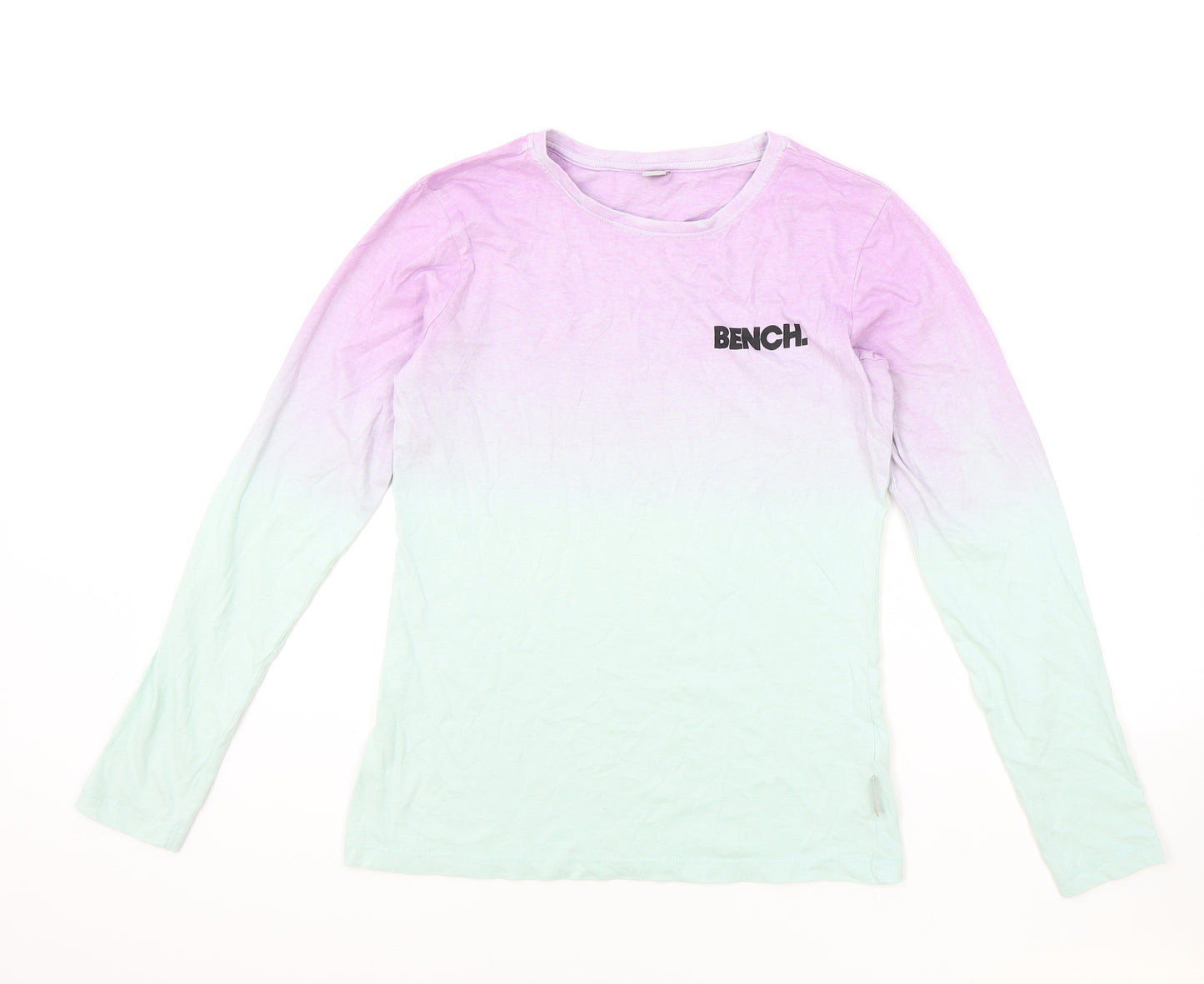 Bench Girls Multicoloured 100% Cotton Basic T-Shirt Size 14-15 Years Round Neck Pullover - Ombre