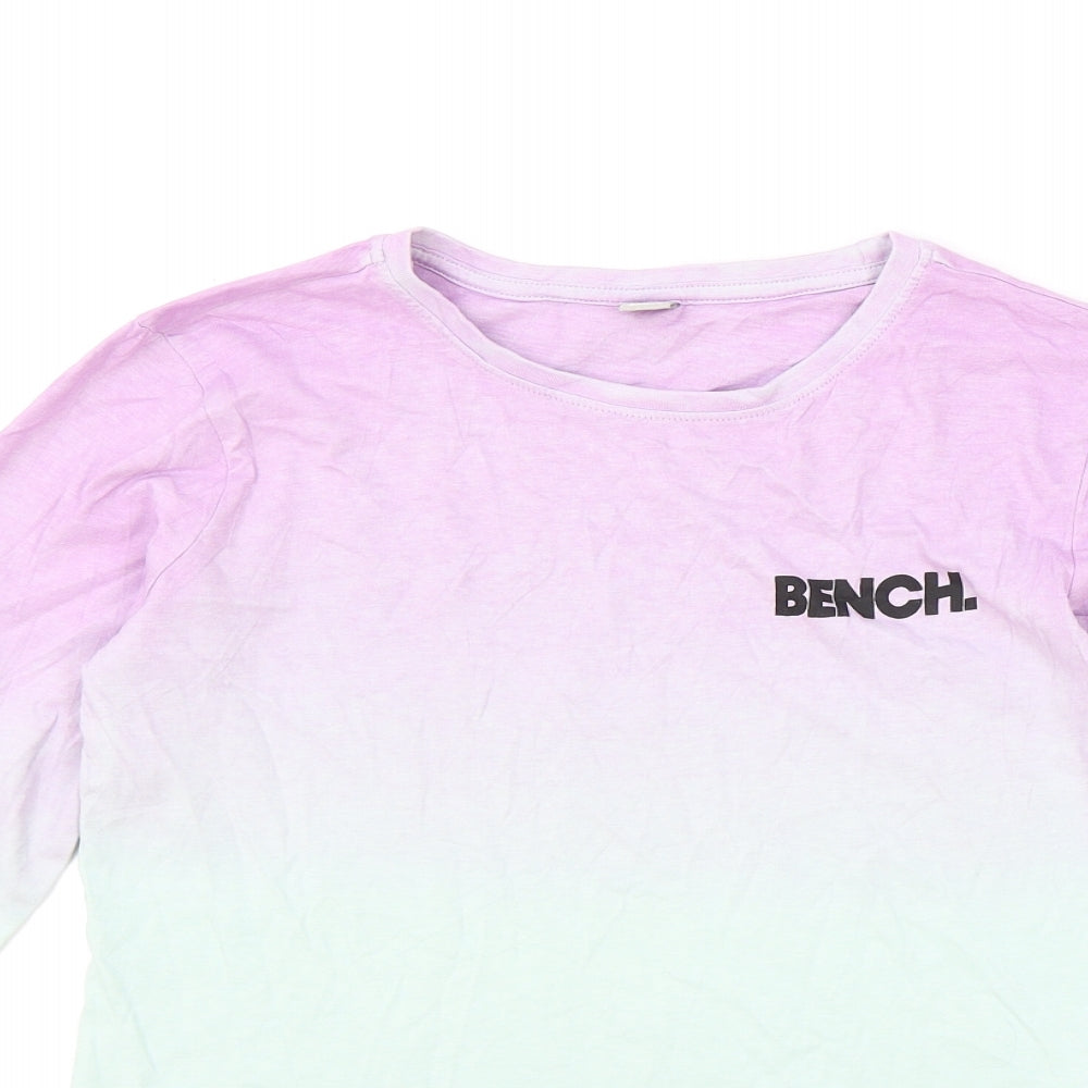 Bench Girls Multicoloured 100% Cotton Basic T-Shirt Size 14-15 Years Round Neck Pullover - Ombre