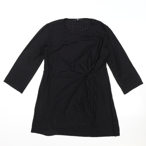 Very Womens Black Polyester Fit & Flare Size 12 Round Neck Pullover