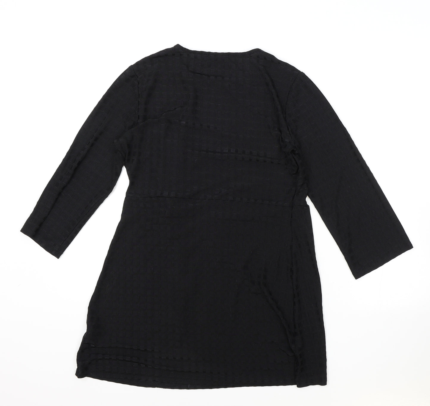 Very Womens Black Polyester Fit & Flare Size 12 Round Neck Pullover