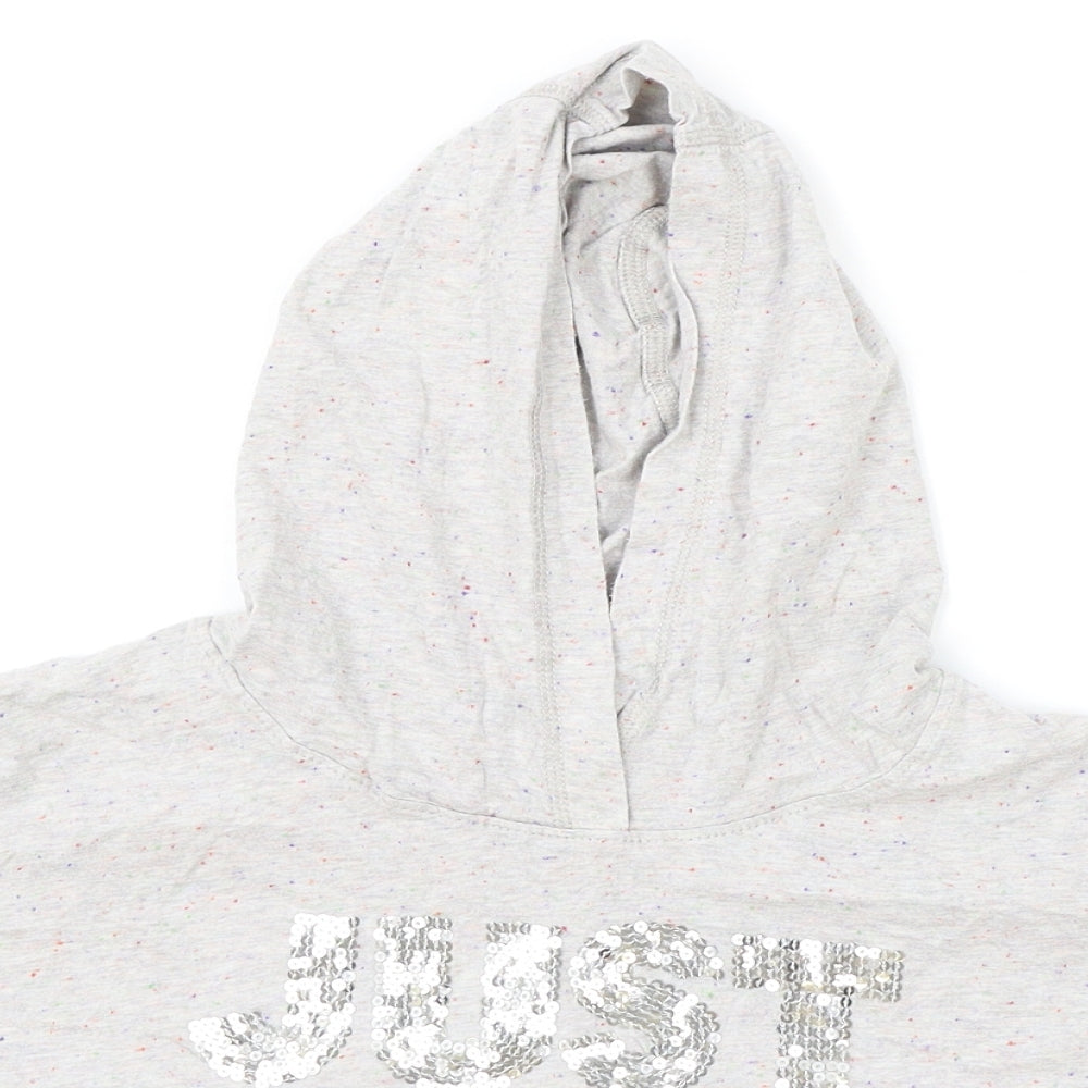 George Girls Grey Spotted Viscose Pullover Hoodie Size 10-11 Years Pullover