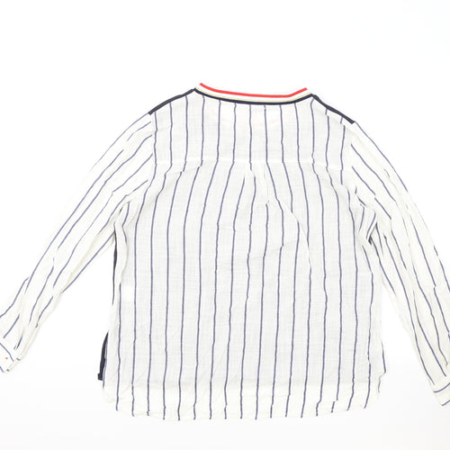 Atelier Jad Womens Multicoloured Striped Cotton Basic T-Shirt Size L Round Neck