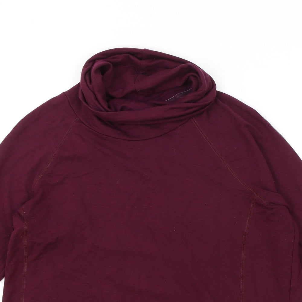 NEXT Womens Purple Roll Neck Modal Pullover Jumper Size 10 - Drawstring