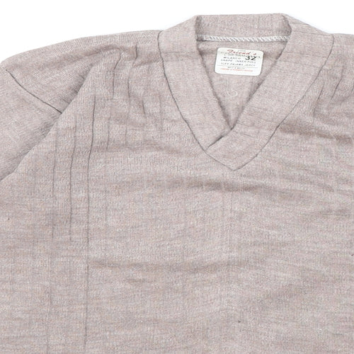CHAMP (IN) Womens Pink V-Neck Cotton Pullover Jumper One Size