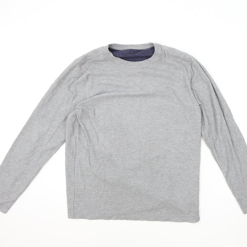 Eddie Bauer Mens Grey Round Neck Polyester Pullover Jumper Size M
