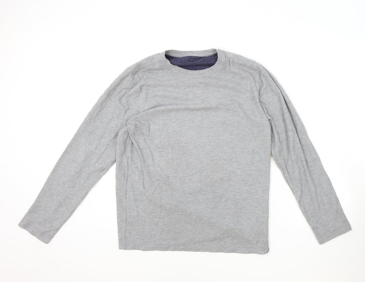 Eddie Bauer Mens Grey Round Neck Polyester Pullover Jumper Size M