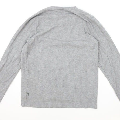 Eddie Bauer Mens Grey Round Neck Polyester Pullover Jumper Size M