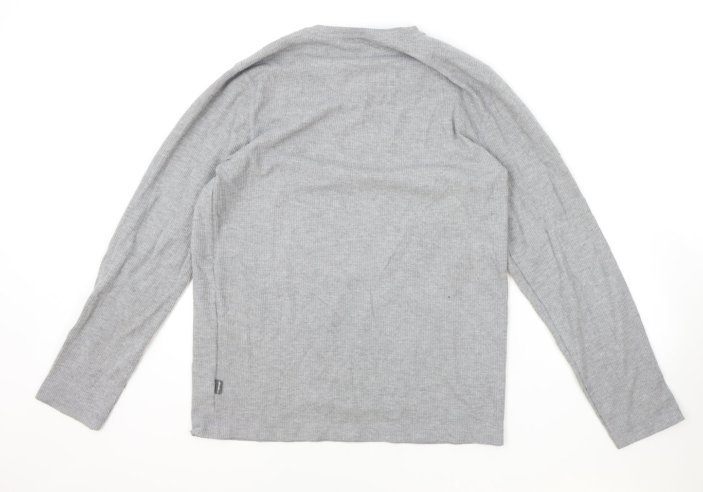Eddie Bauer Mens Grey Round Neck Polyester Pullover Jumper Size M