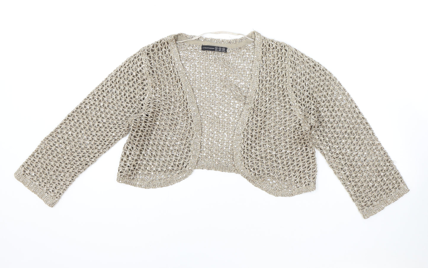 Atmosphere Womens Brown Round Neck Viscose Shrug Jumper Size 14
