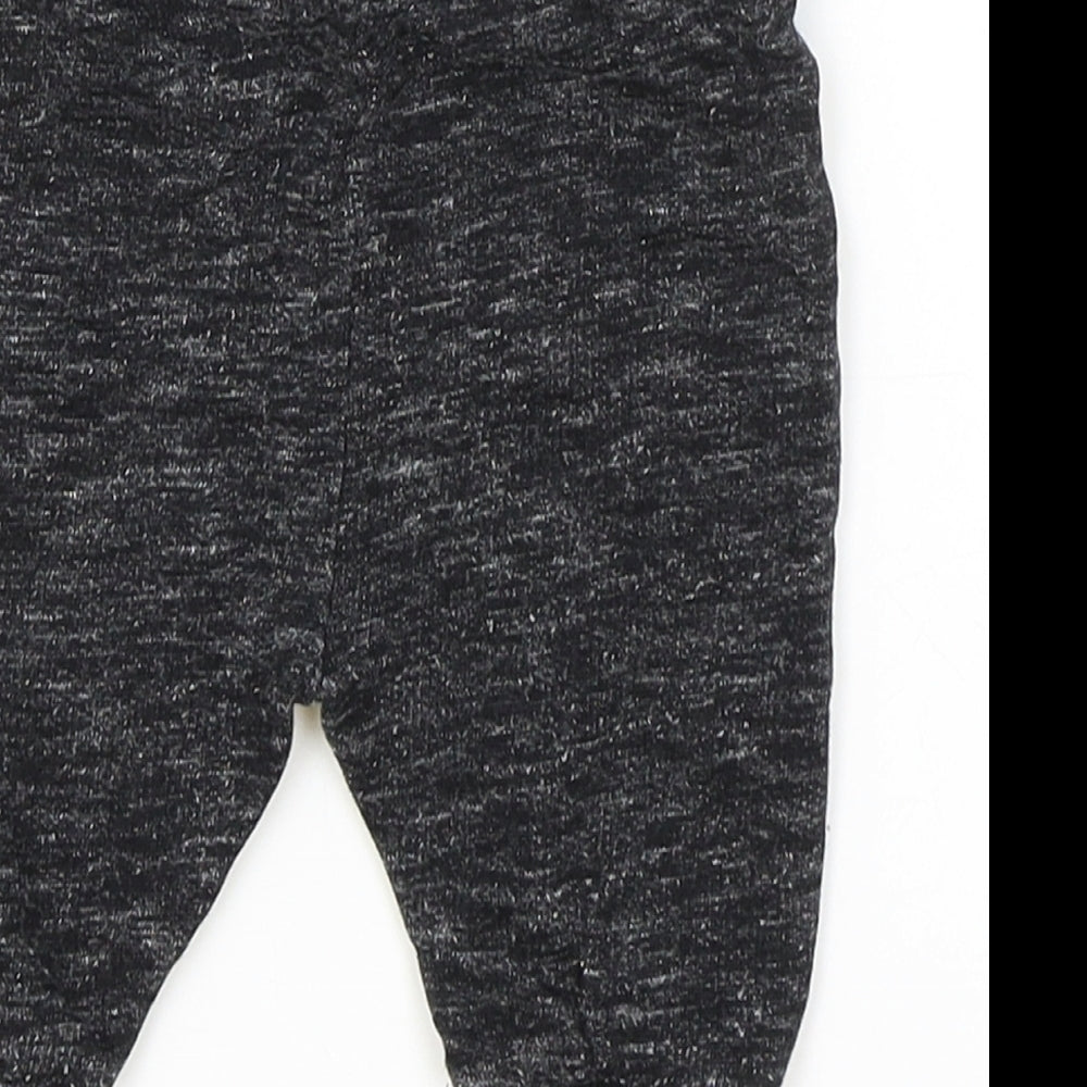 Nutmeg Boys Black Cotton Jogger Leggings Size 0-3 Months Drawstring