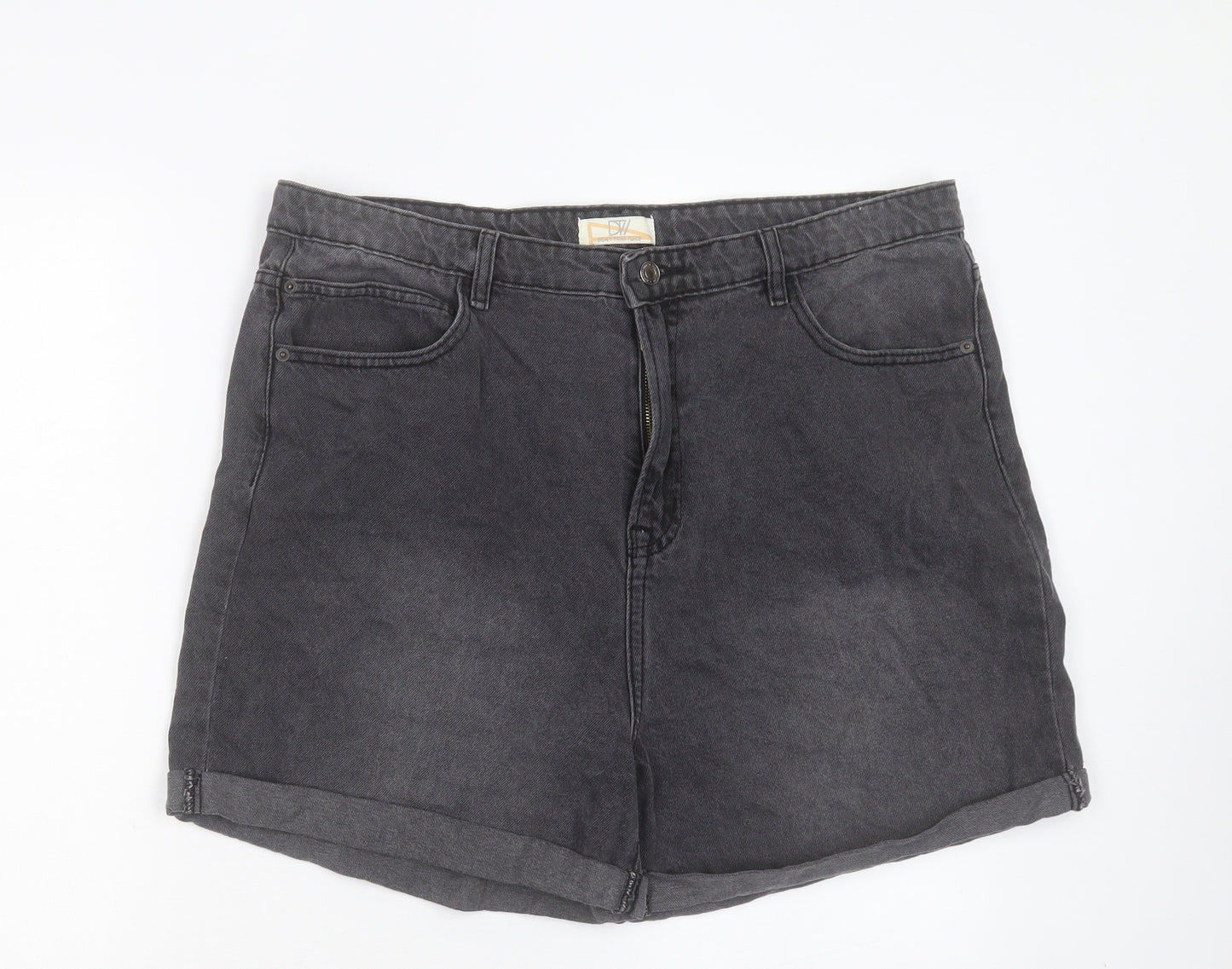 Dont think twice Womens Black Cotton Boyfriend Shorts Size 20 L4 in Regular Button
