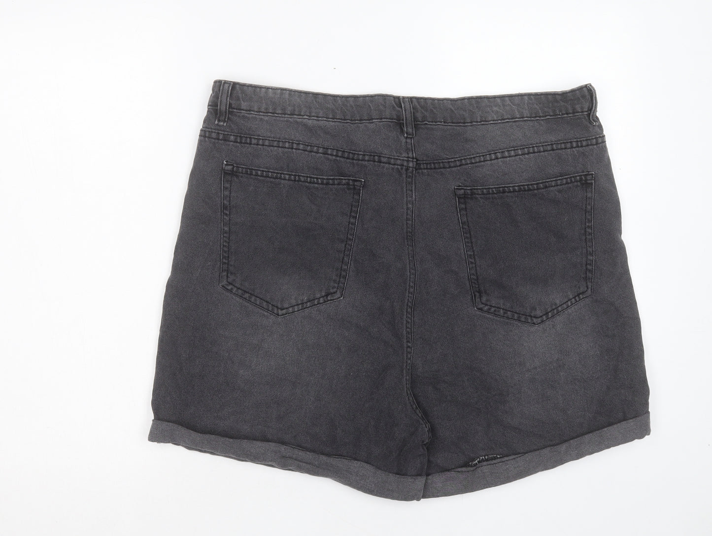 Dont think twice Womens Black Cotton Boyfriend Shorts Size 20 L4 in Regular Button